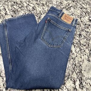 Levi's‎ Men's Straight Jeans Blue Cotton 40x30 505 Original Fit Jeans Distressed